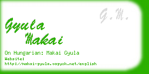 gyula makai business card